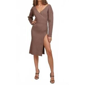 NEW LINE AND DOT rendezvous sweater dress in mocha